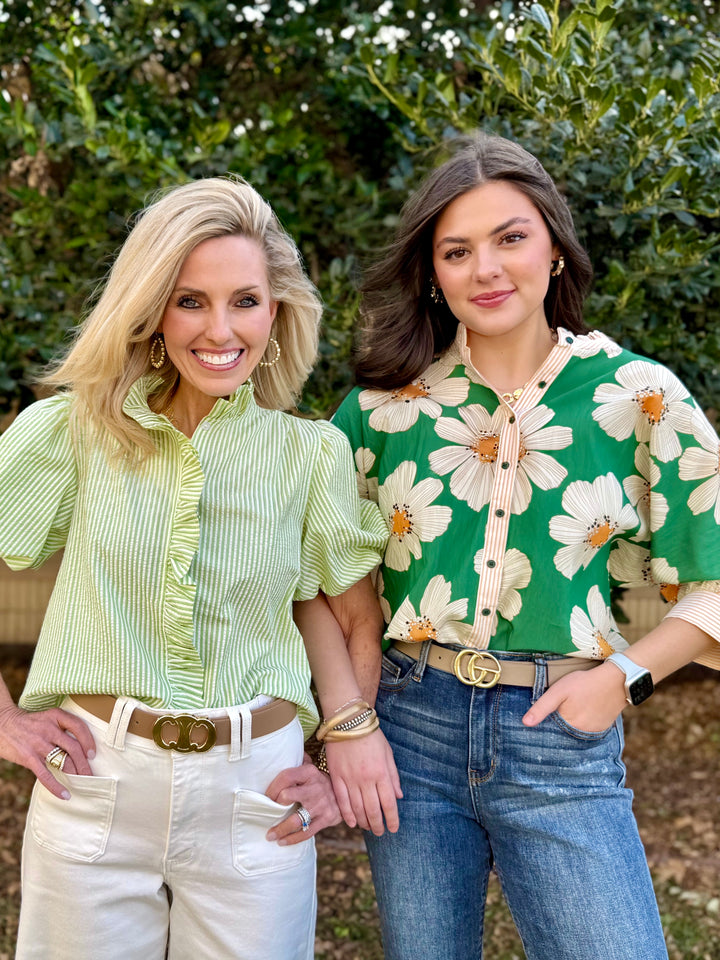 Lime Light Striped Blouse