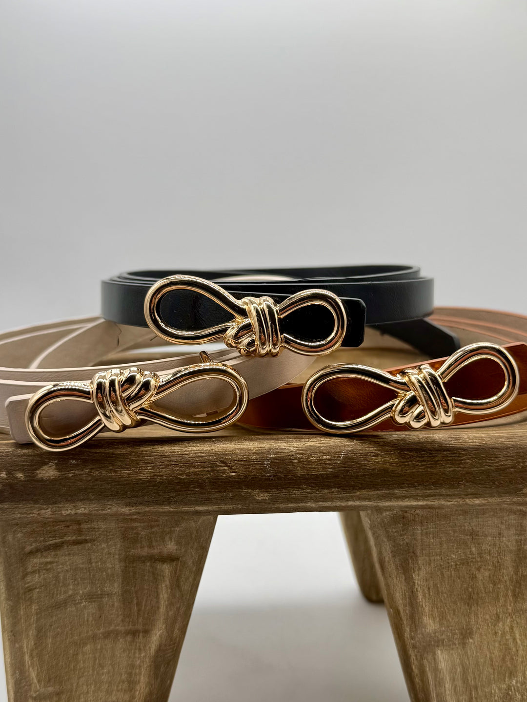 Dainty Gold Bow Buckle Belts