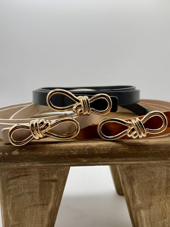 Dainty Gold Bow Buckle Belts