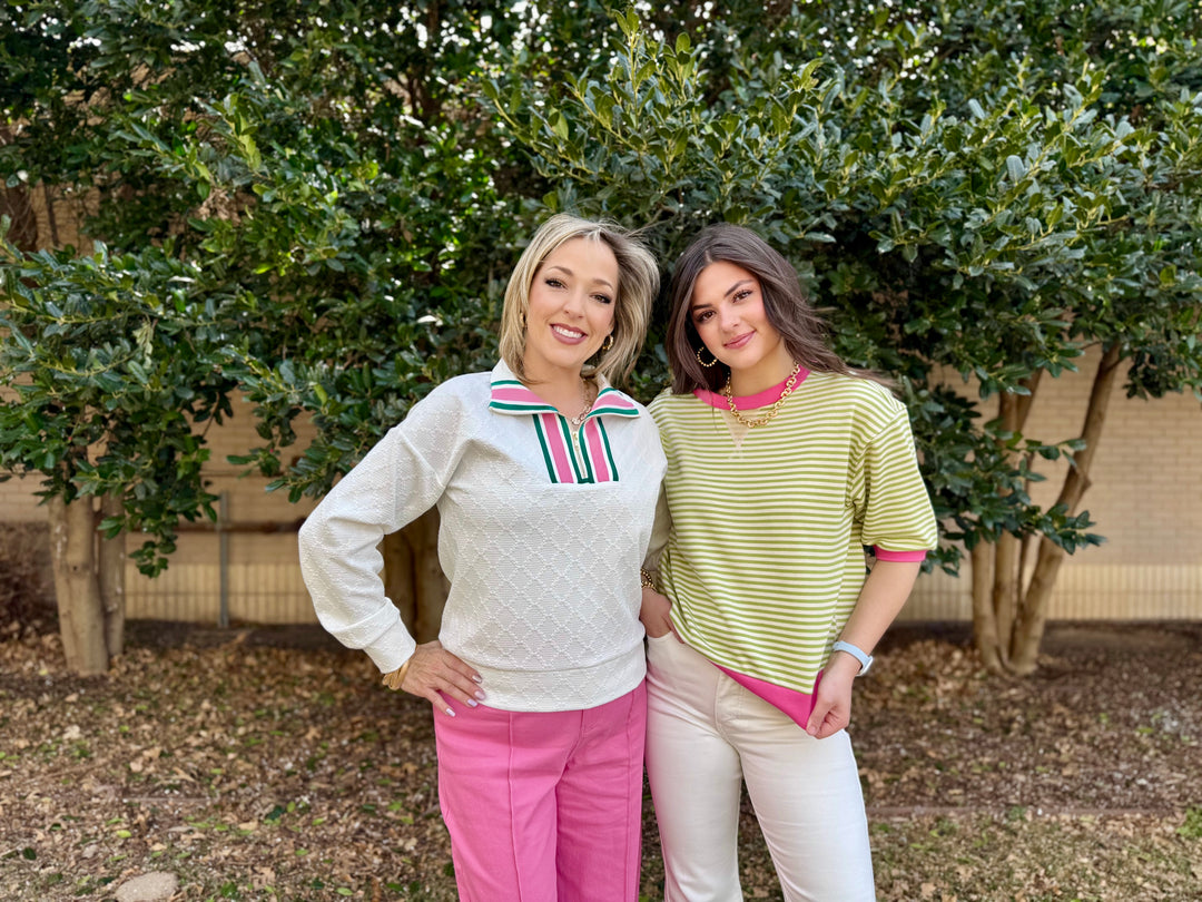 The Clover Green Striped Top