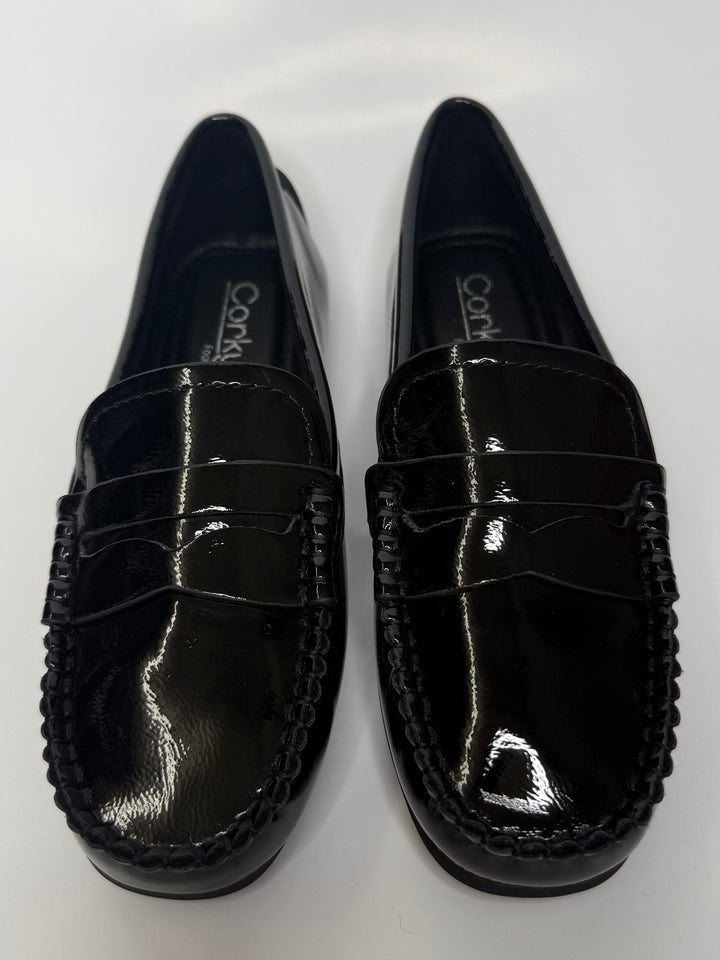 Penny For Your Thoughts Black Patent Loafer by Corkys