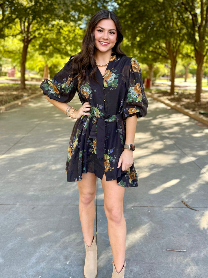 Soft Shaded Floral Dress