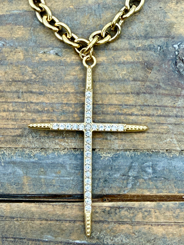Luxe Large Cross Necklace