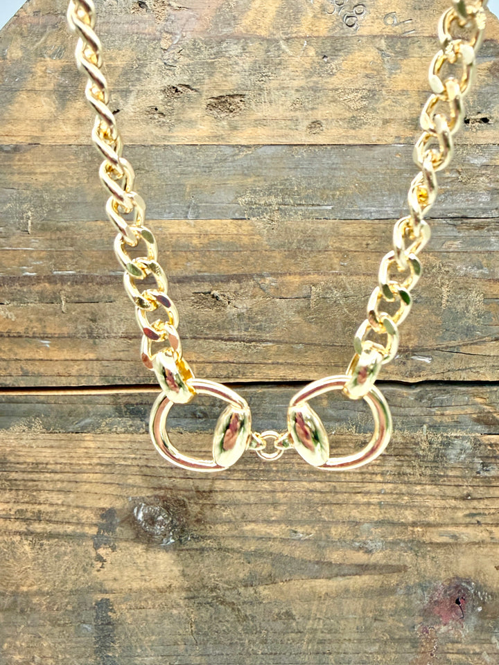 Gold Equestrian Bit Necklace