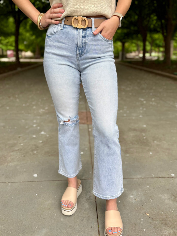 Leah High Rise Crop Flare Jean by Risen