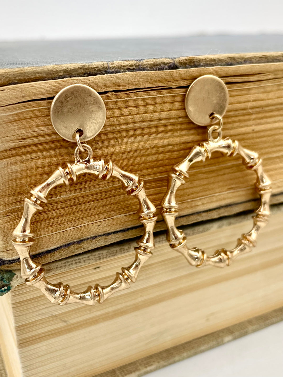 Iris Gold Bamboo Earrings