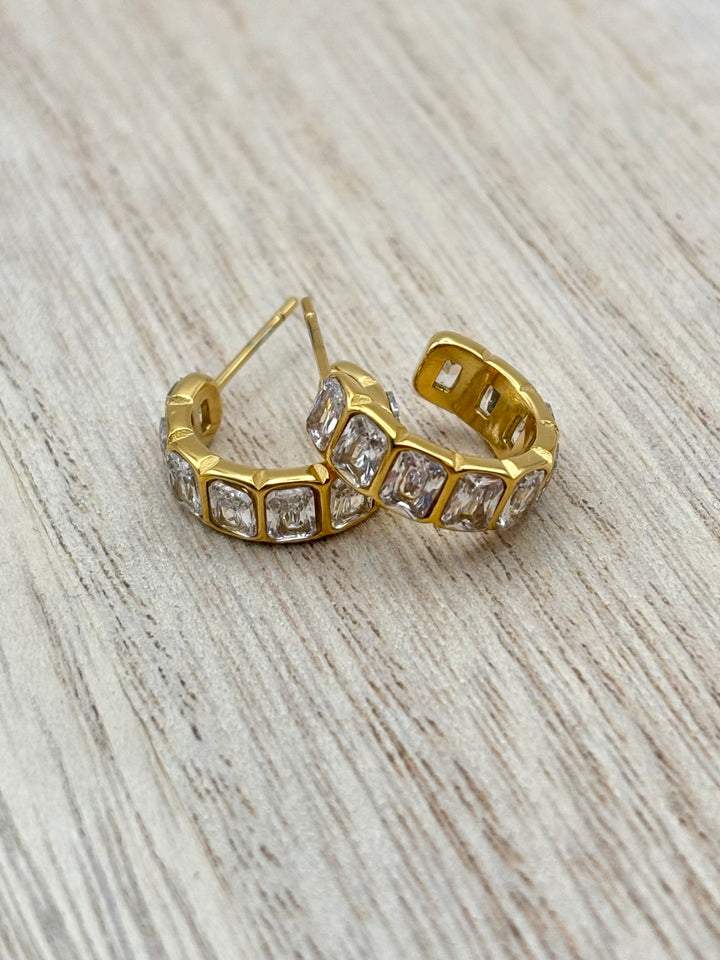 Shantal Square CZ Hoops