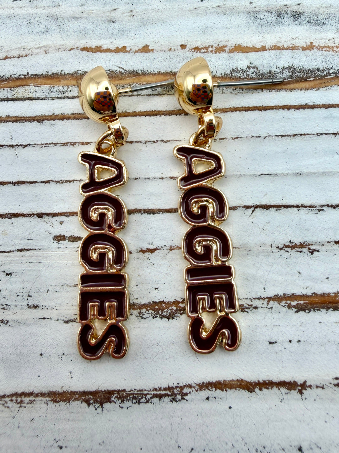 Aggies Nameplate Earring