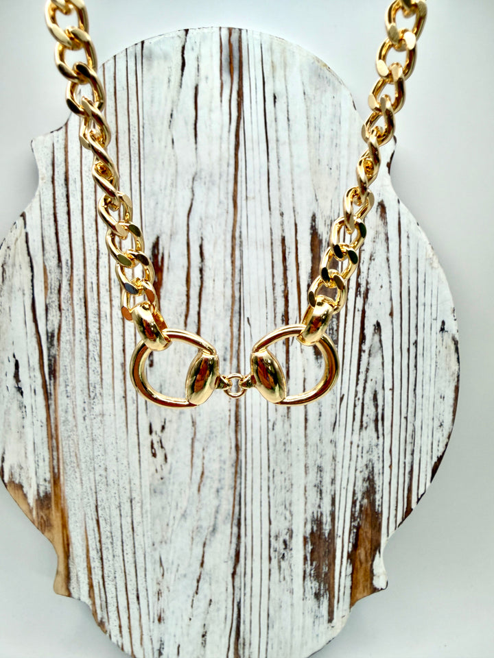 Gold Equestrian Bit Necklace
