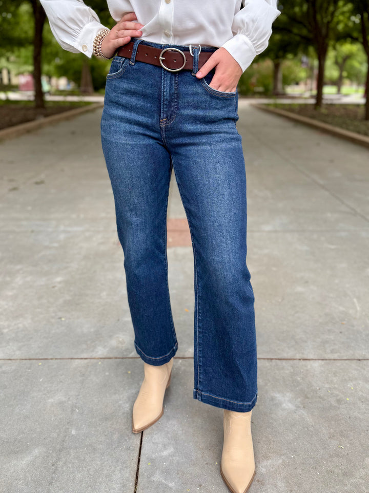 Asher Tummy Control Straight Leg Cropped Jean by Risen