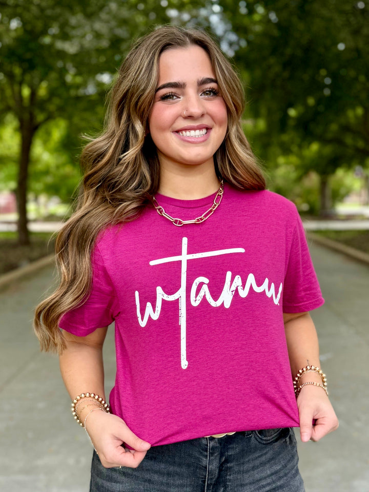 WTAMU Cross Script Tee
