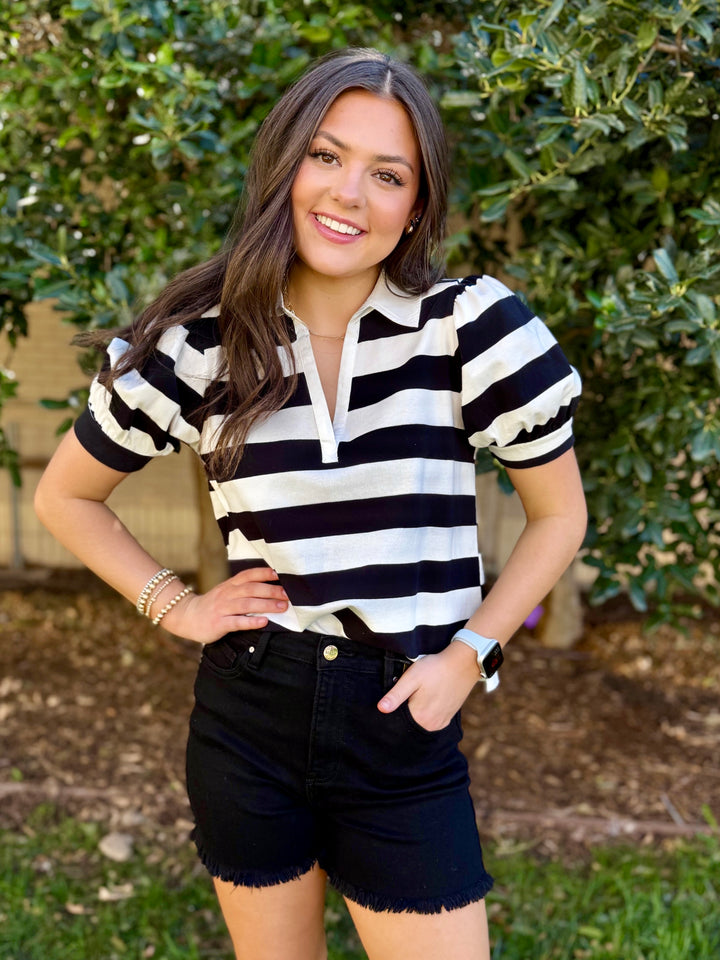 Pearl High Rise Raw Hem Shorts by Risen