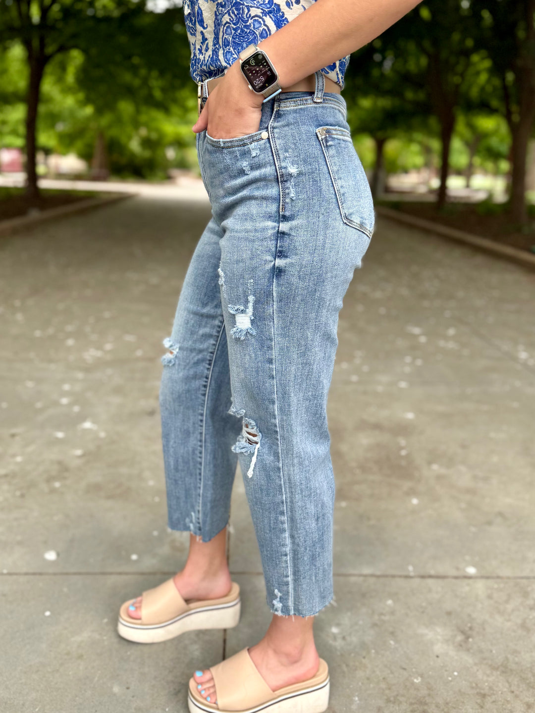 Amber High Rise Cropped Wide Leg Jean by Judy Blue