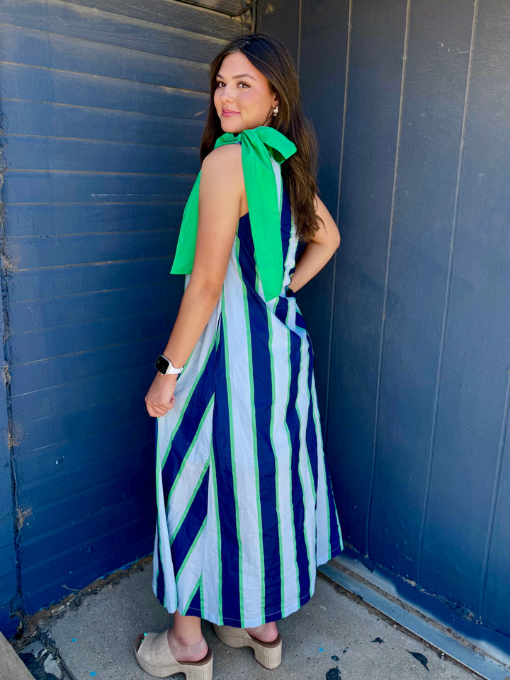 Tidal Twist Blue One Shoulder Dress