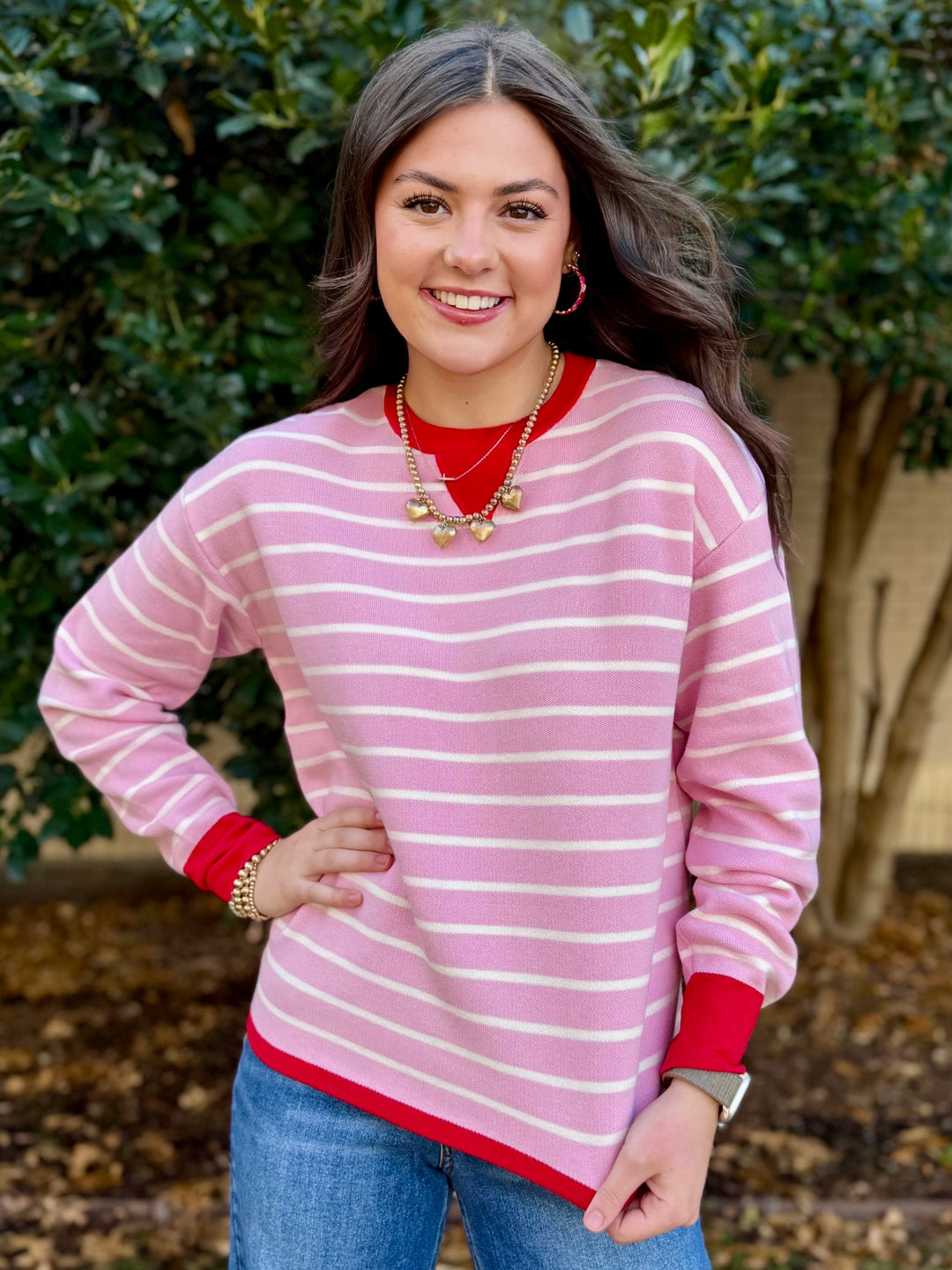 Pink Pop Striped Sweater