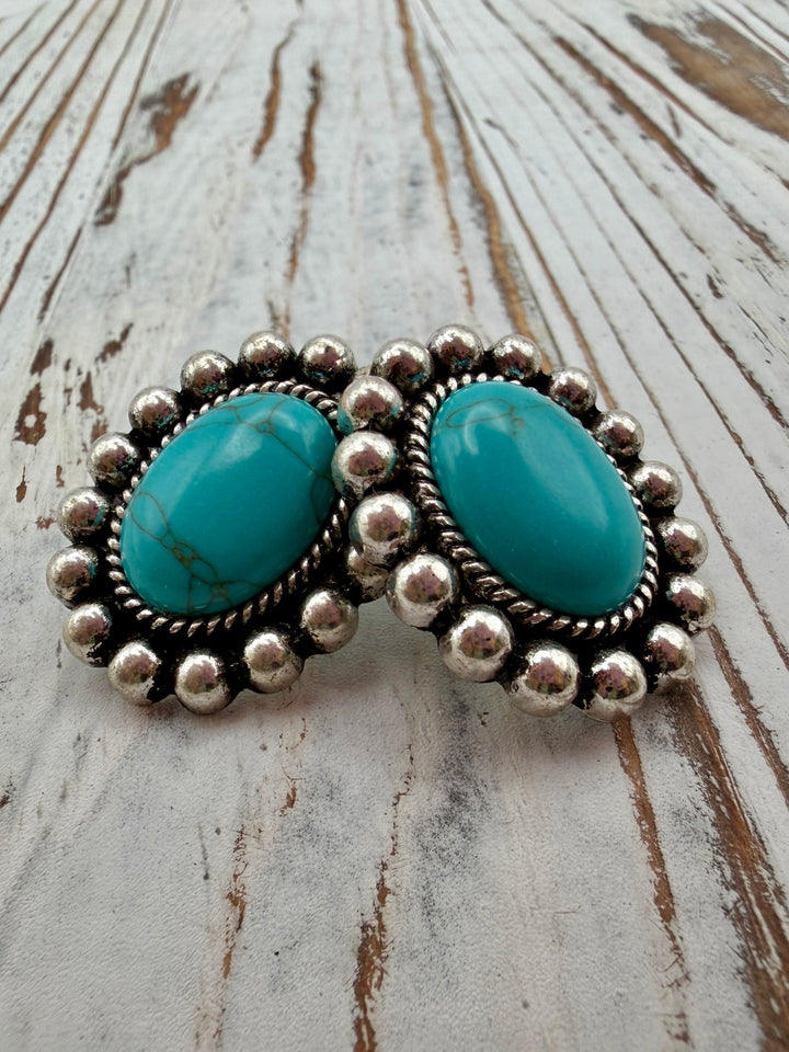 Virginia Turquoise and Silver Earrings