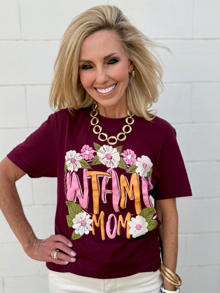 Floral WTAMU Mom Tee
