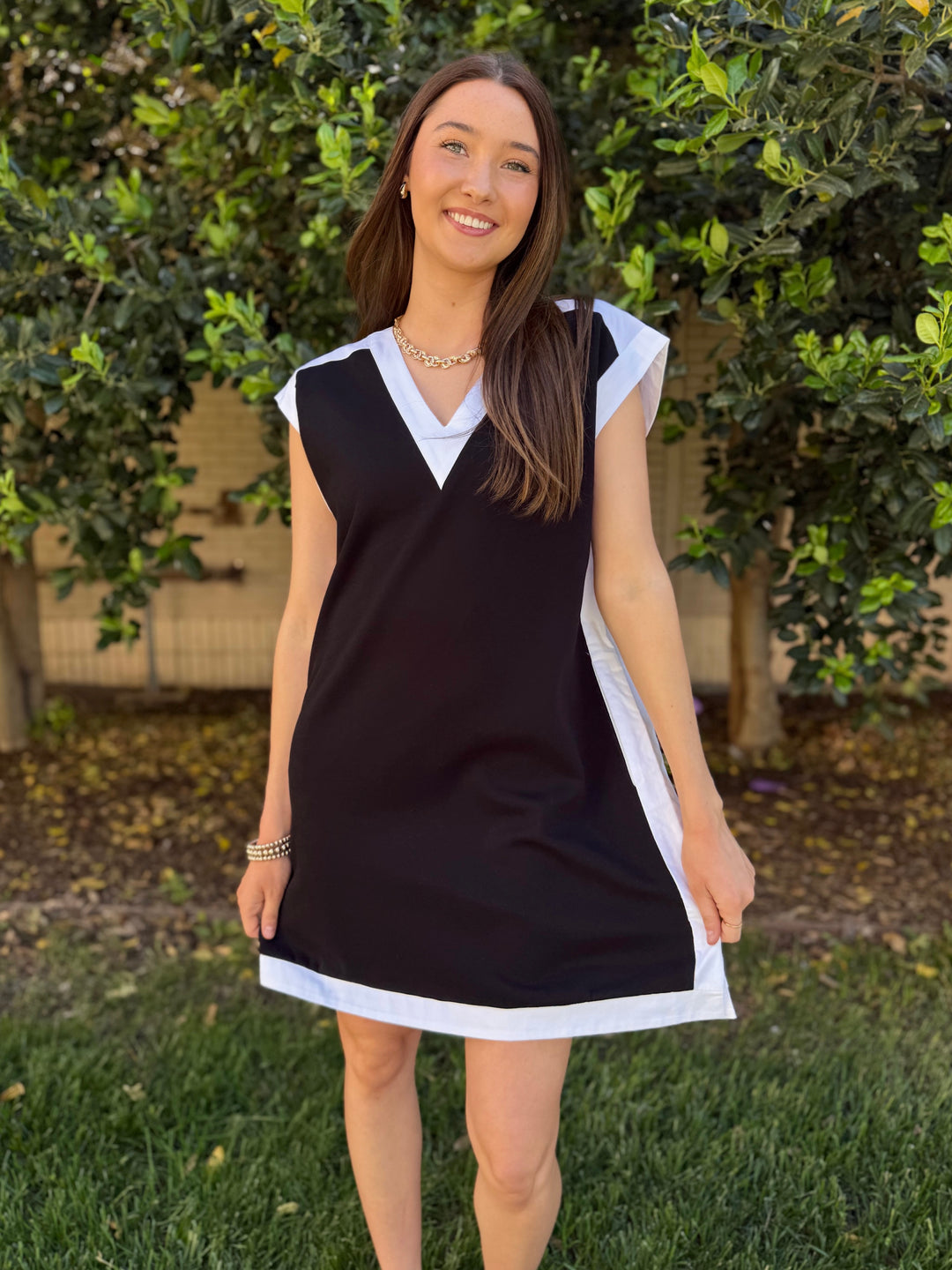 Black & White Social Charm Dress