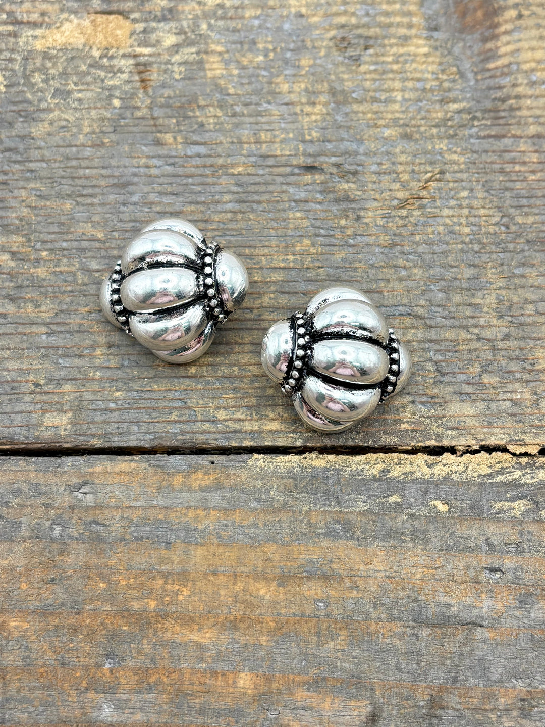 Silver Bubble Western Earrings