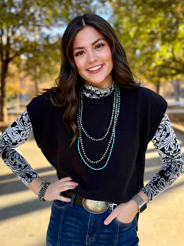 Basic in Black Sleeveless Top