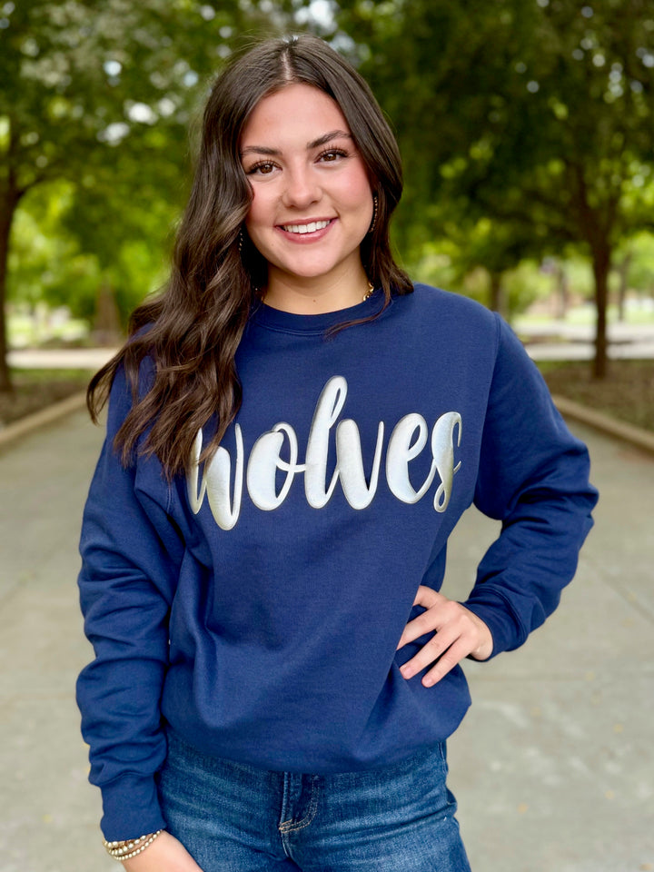 Wolves Metallic Puff Sweatshirt