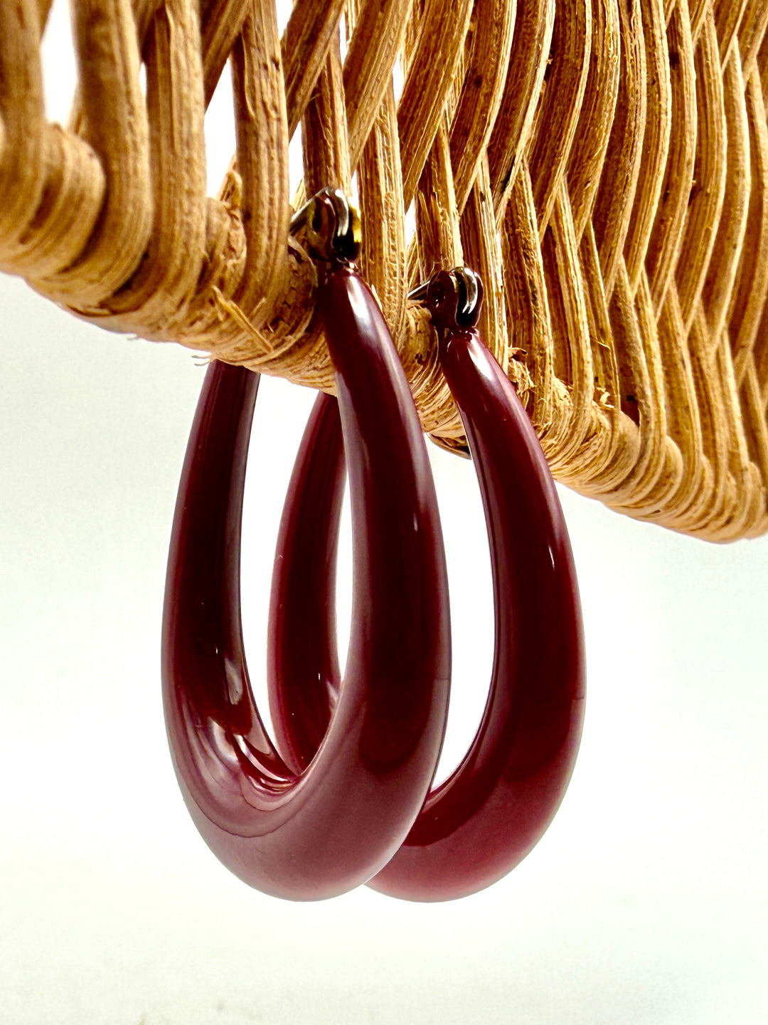 Field Day Maroon Oval Earrings