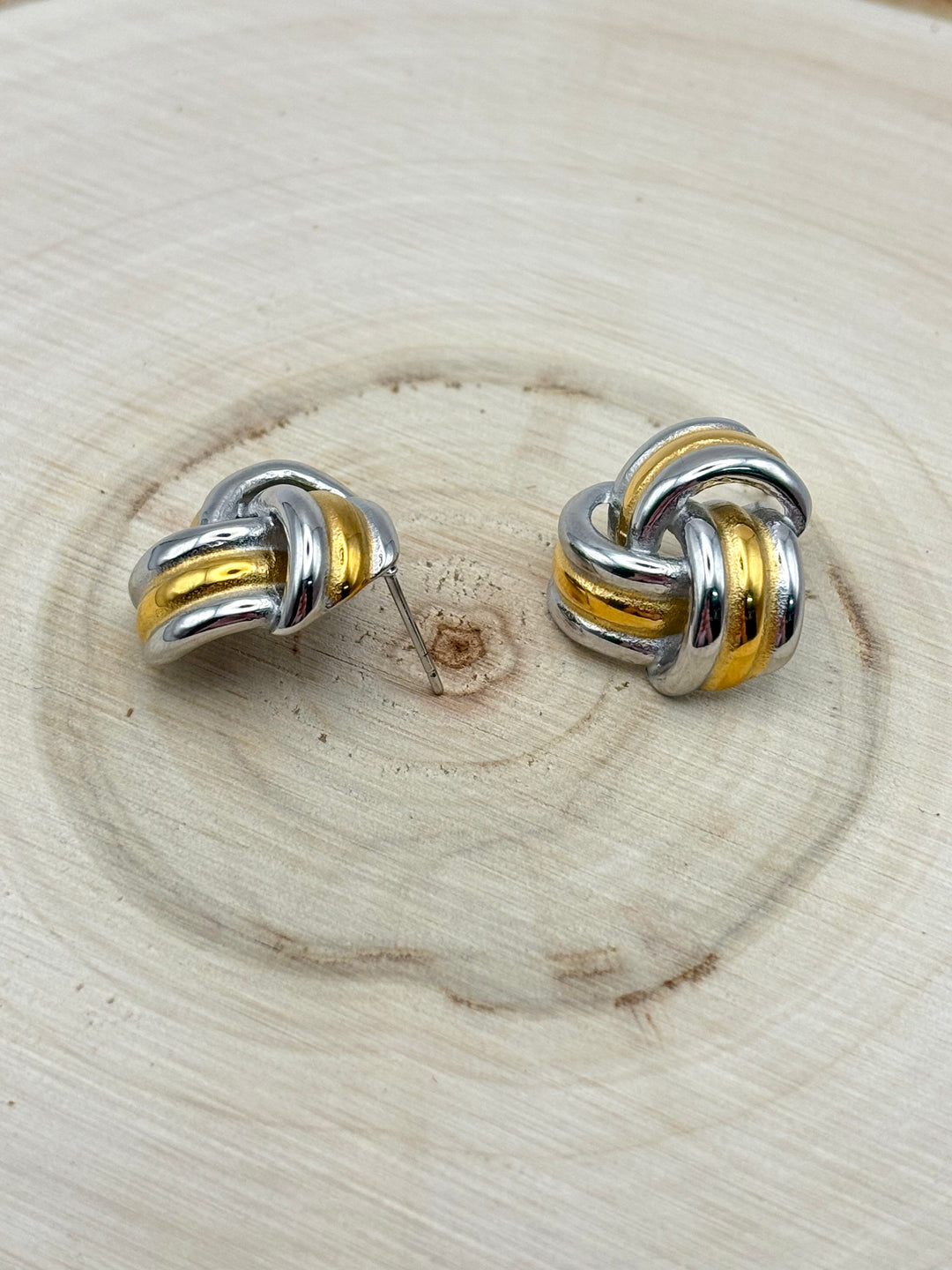 Silver & Gold Knot Earrings