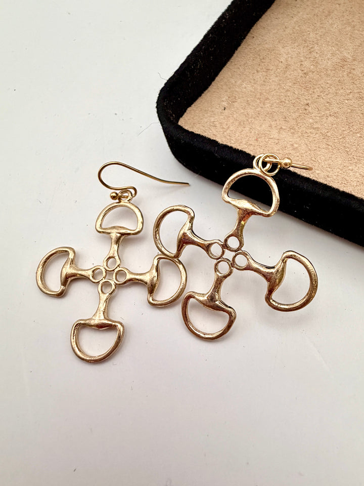 Lady May Gold Bit Earrings