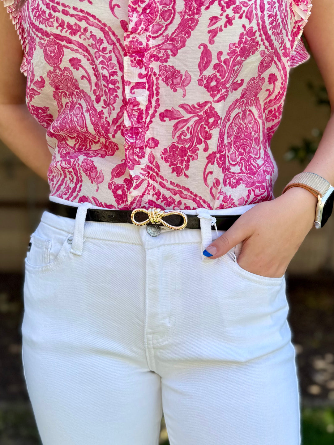 Dainty Gold Bow Buckle Belts