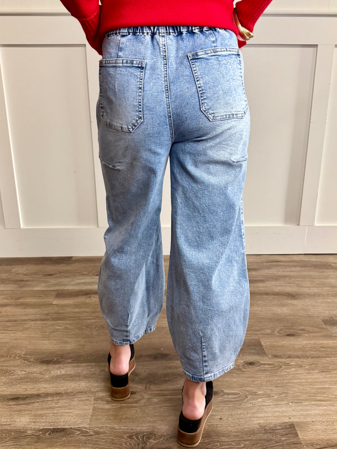 Maria Patch Pocket Barrel Jean