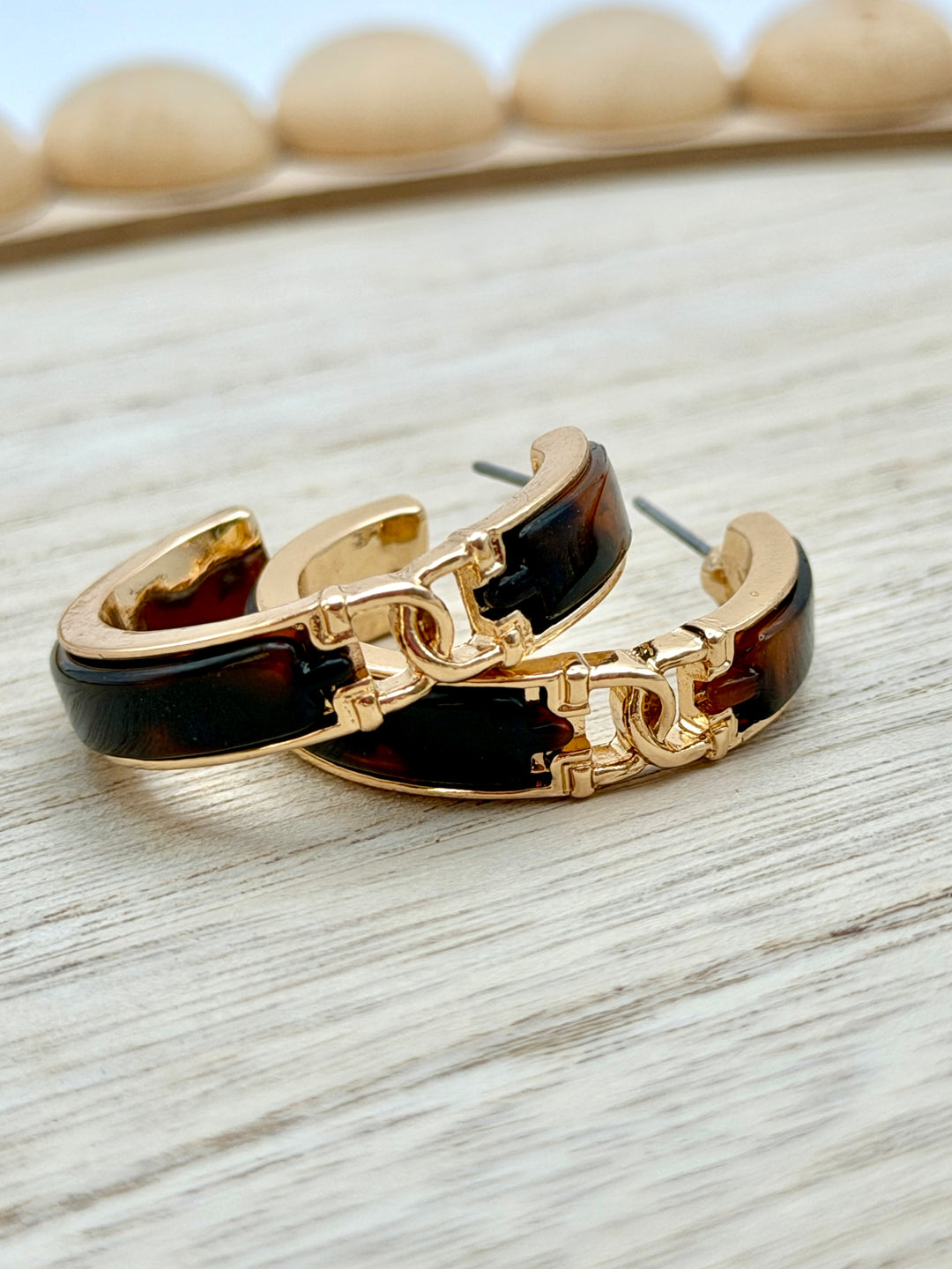 Gold Tortoise Hoop Earrings