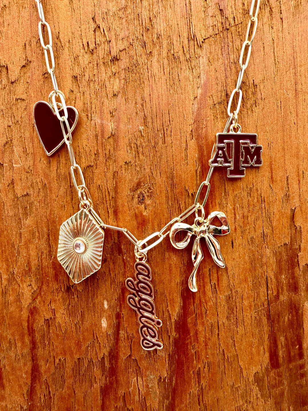 Texas A&M Aggies Paper Clip Charm Necklace