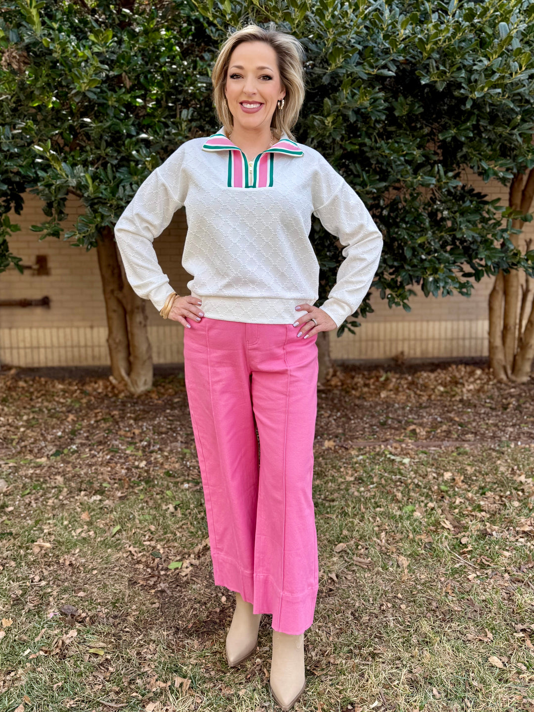 Millie High Rise Pink Front Seam Jeans