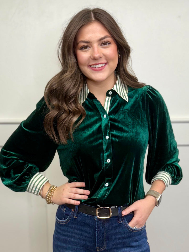 Home For The Holidays Velvet Blouse