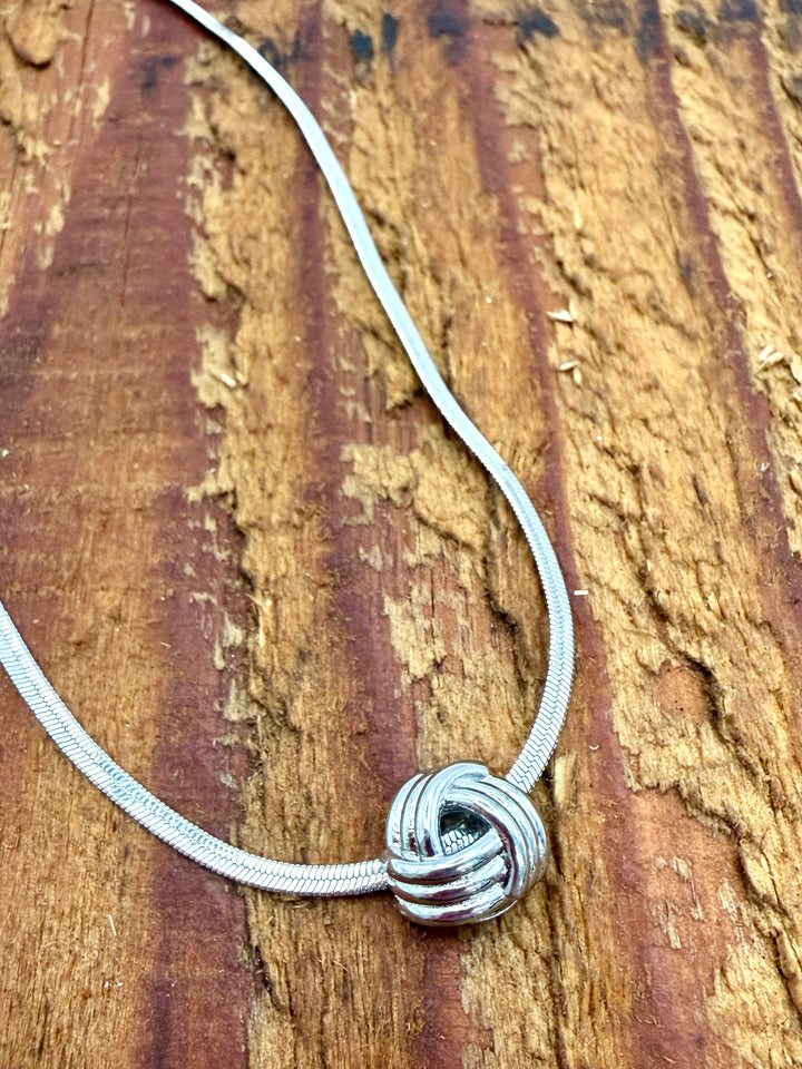 Silver Love Knot Necklace