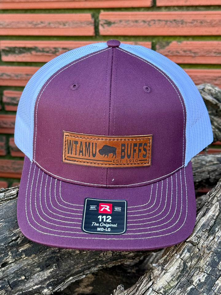 WTAMU Buffs Leather Patch Maroon Trucker