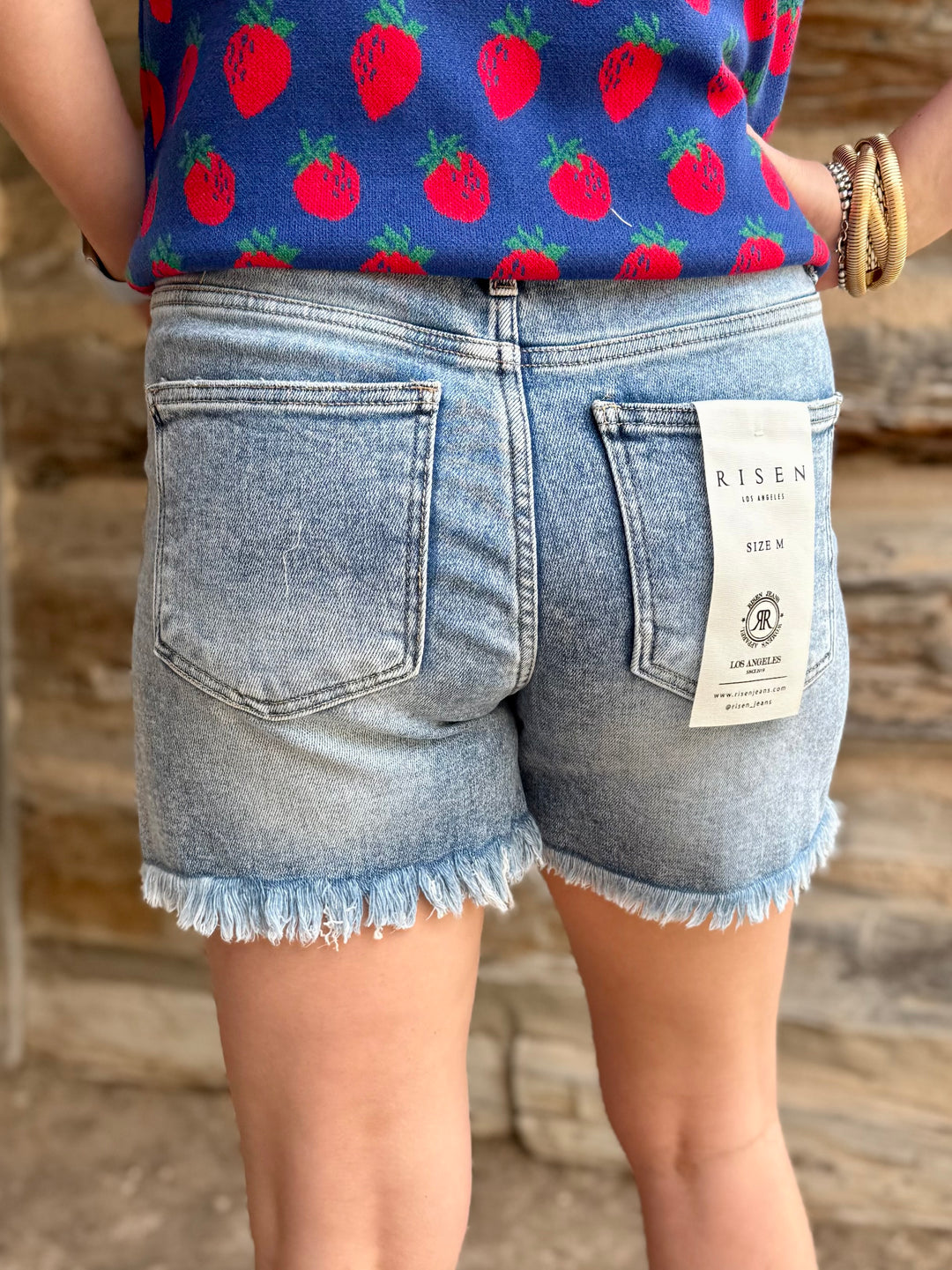 Skylar Mid Rise Tummy Control Distressed Shorts by Risen