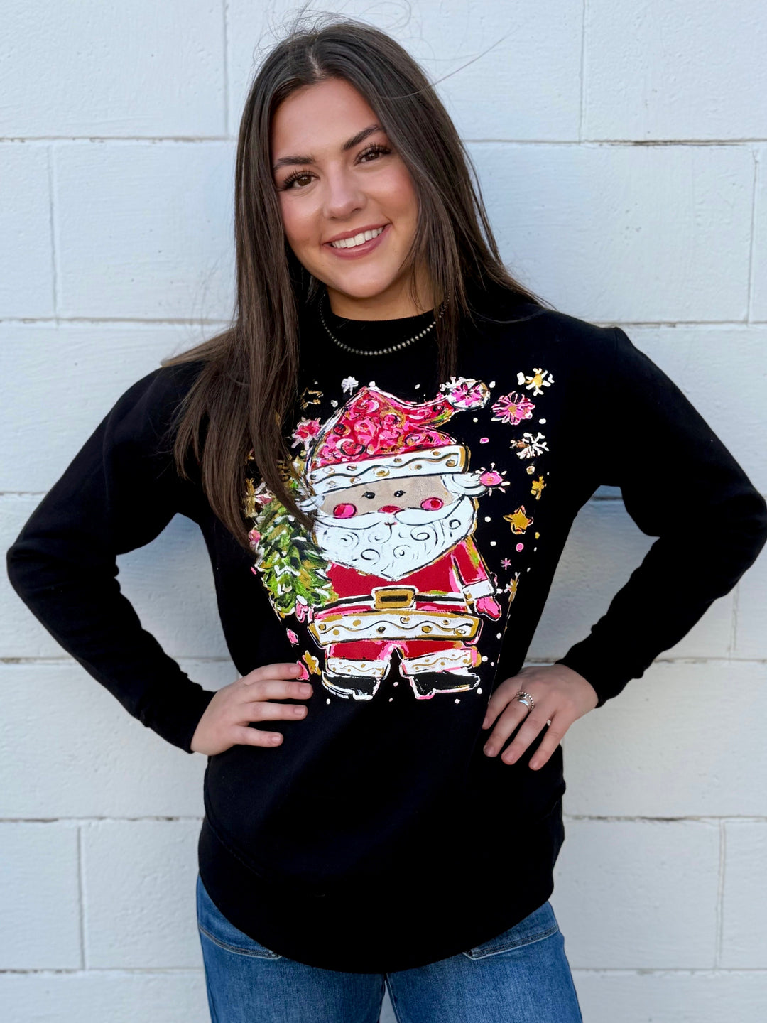 Callie Ann Stelter Santa Claus Poncho Sweatshirt by Texas True Threads
