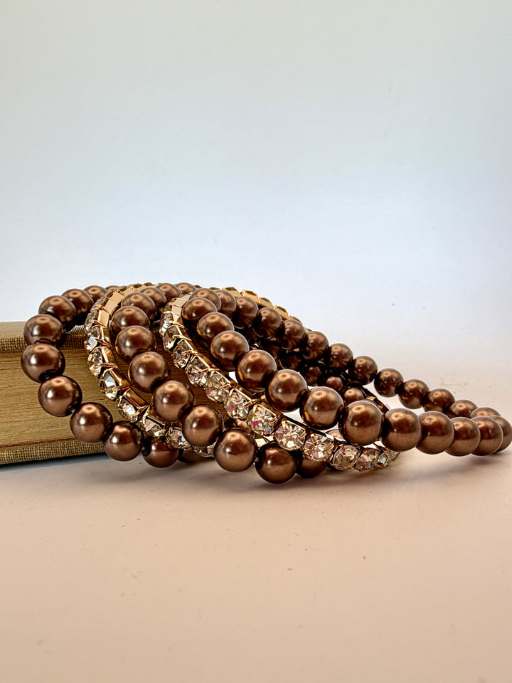 Marlene Mocha Beaded Bracelet Set