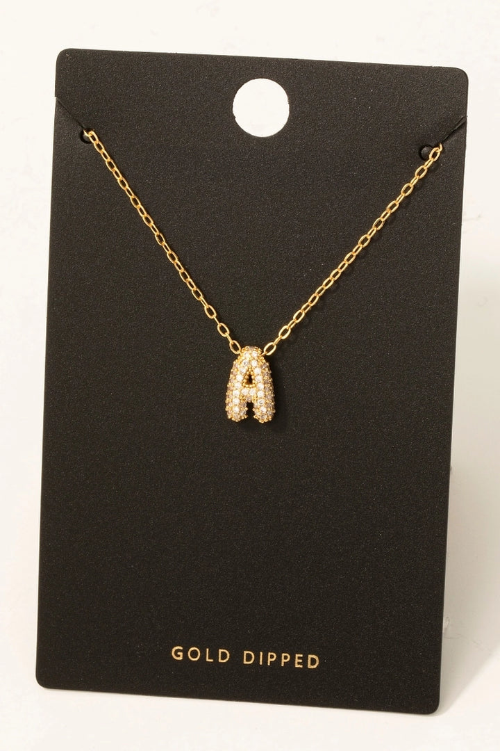 CZ Mini Initial Balloon Necklace