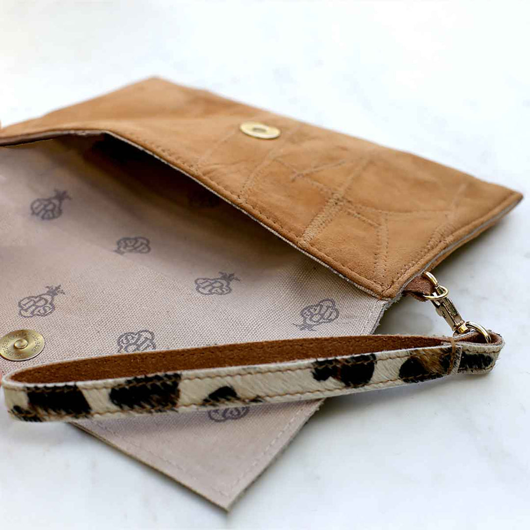Alana Leopard Hide Wristlet