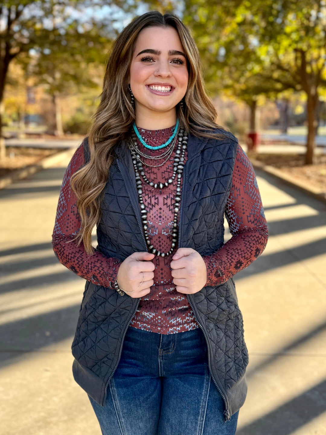 Layer Up Grey Quilted Vest