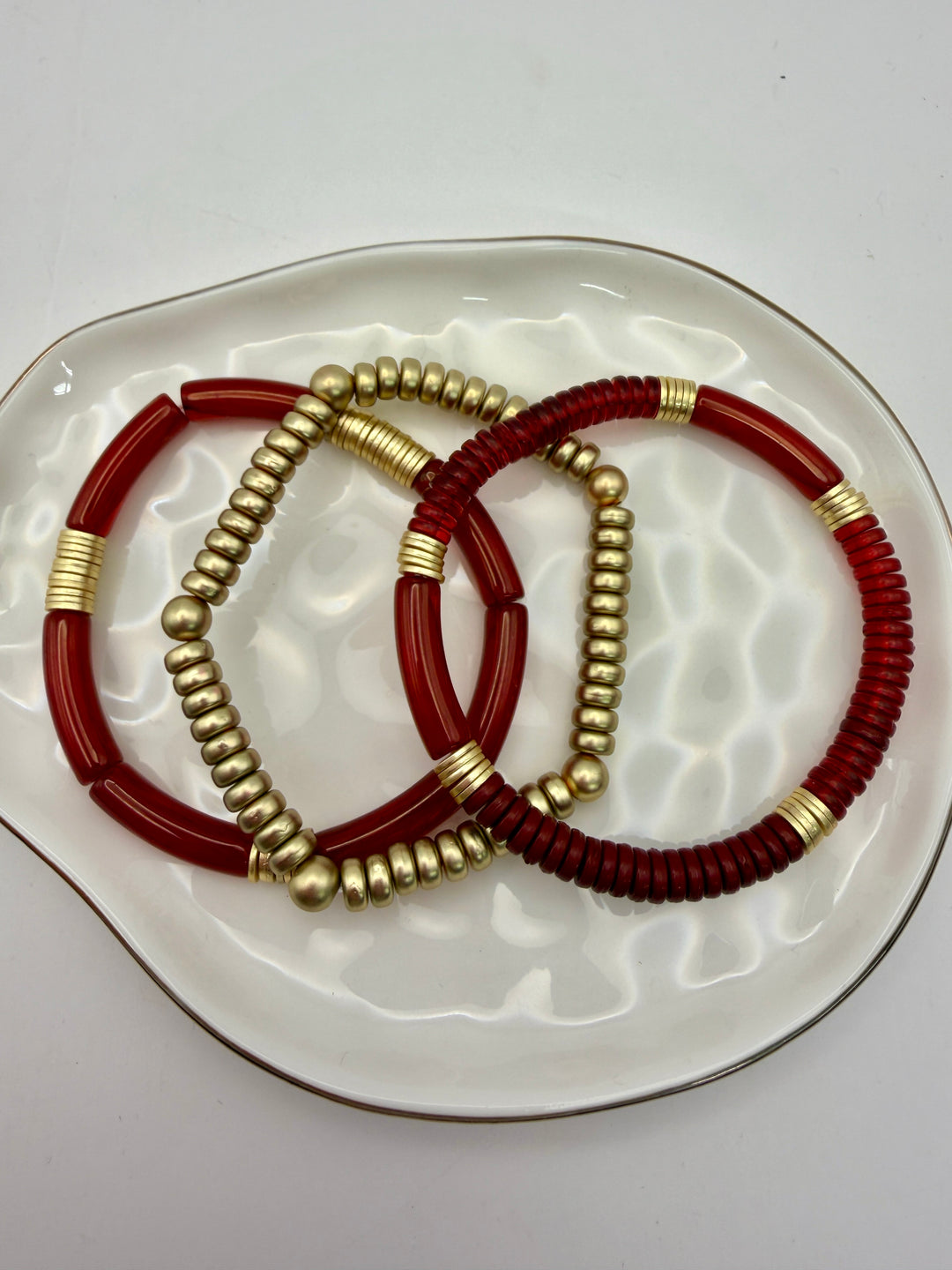 Sideline Stack Maroon & Gold Bracelets