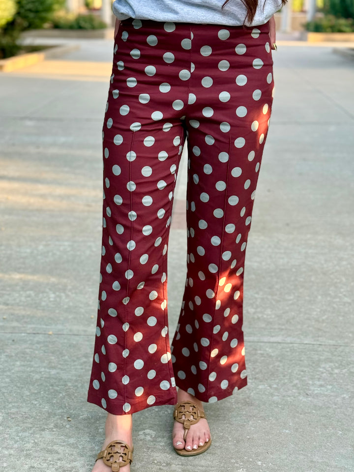 Playful Polka Dot Maroon Pant
