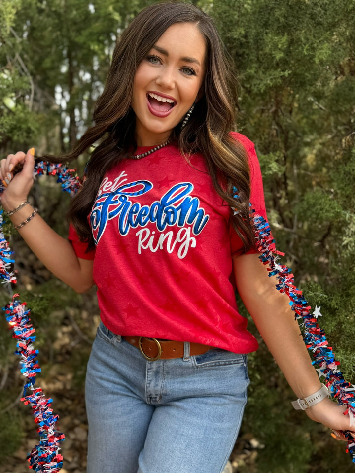 Let Freedom Ring in Blue Puff Tee by Texas True Threads