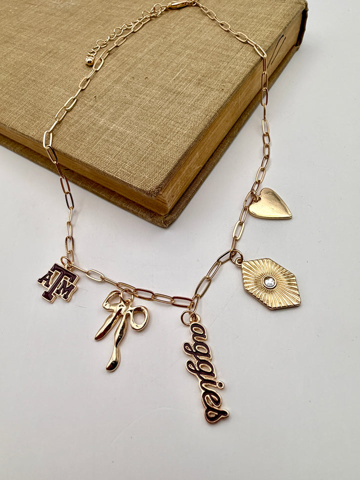 Texas A&M Aggies Paper Clip Charm Necklace