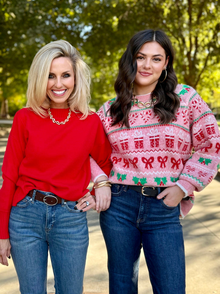 Wrapped in Sweet Love Pink Sweater