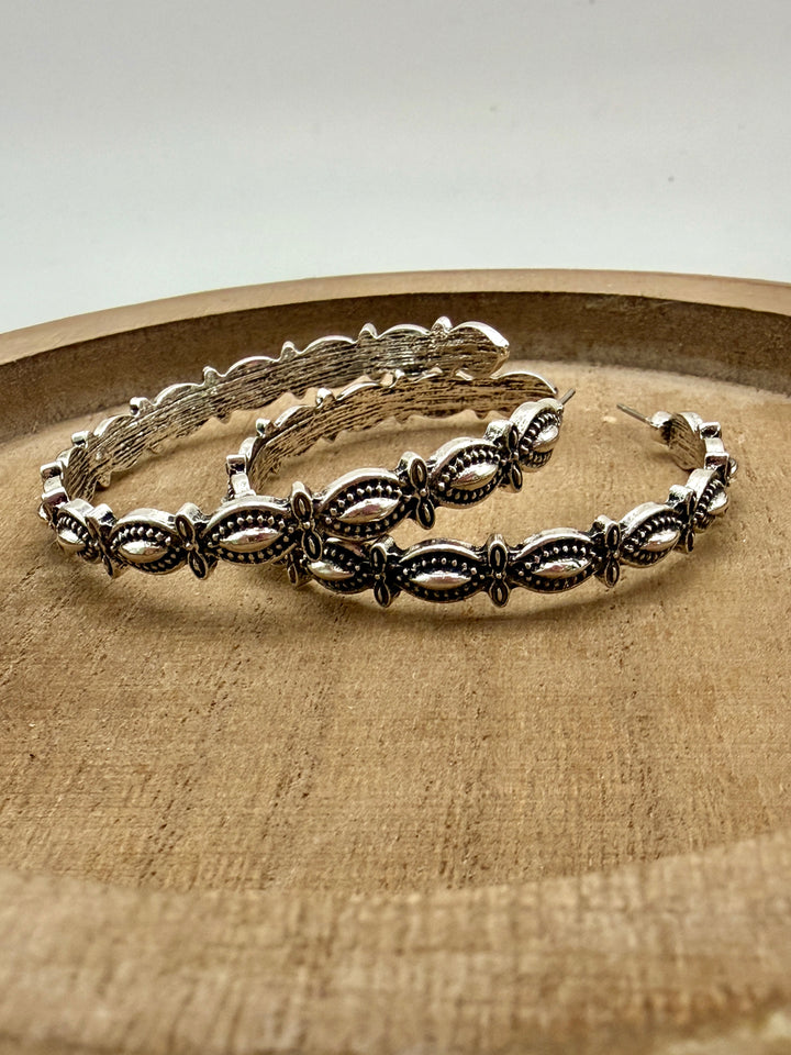 Westie Silver Hoops