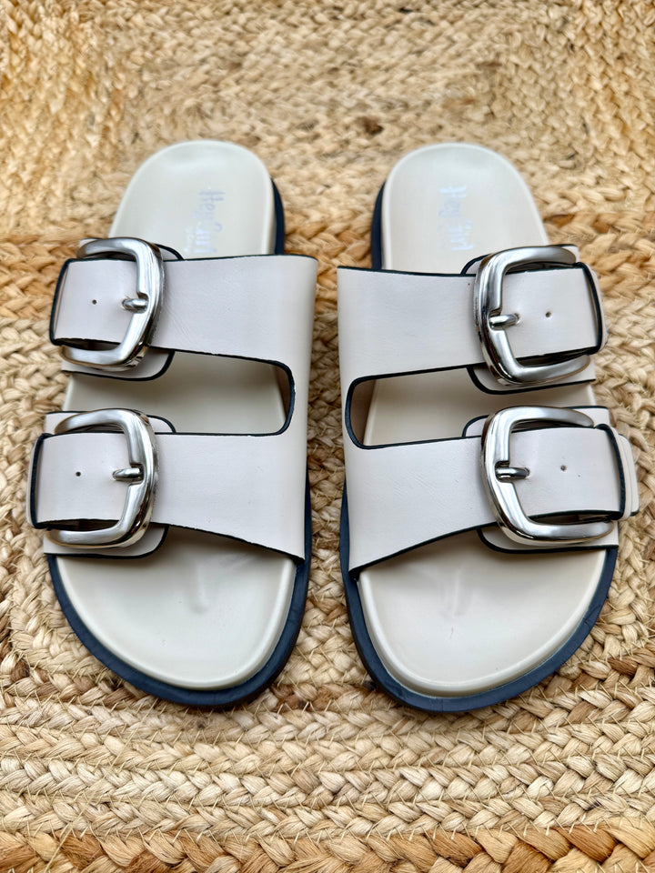 Private Jet Ivory Sandal by Corkys