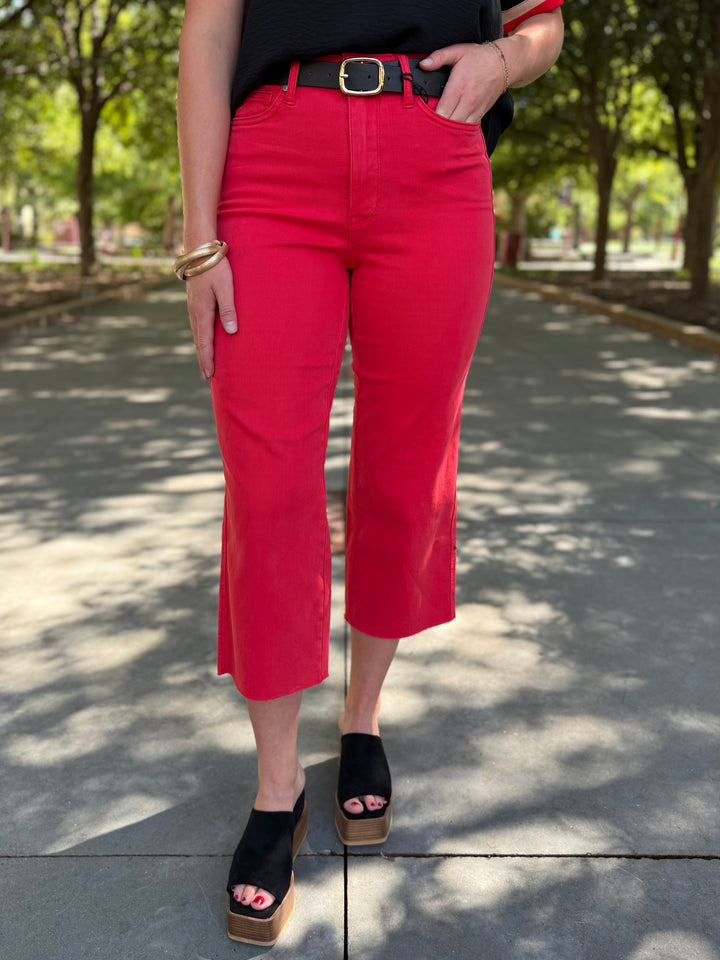 Cameron High Rise Tummy Control Wide Crop Jean by Judy Blue